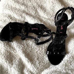 Betseyville, Black Studded heels, size 7.5